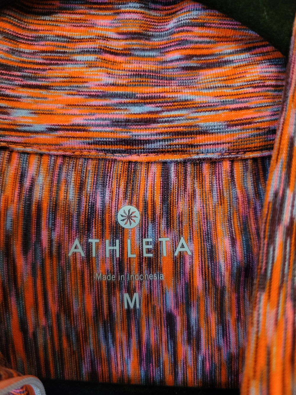 Athleta Mendoza Half Zip Pullover Space Dye Orange Purple Women's Medium - Picture 6 of 8